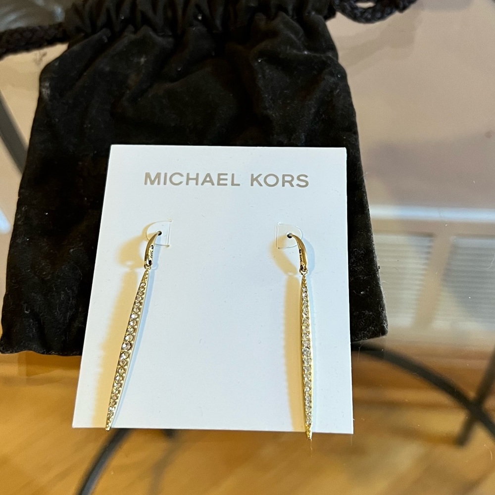 MK Gold & Silver Sparkle Drop Earrings